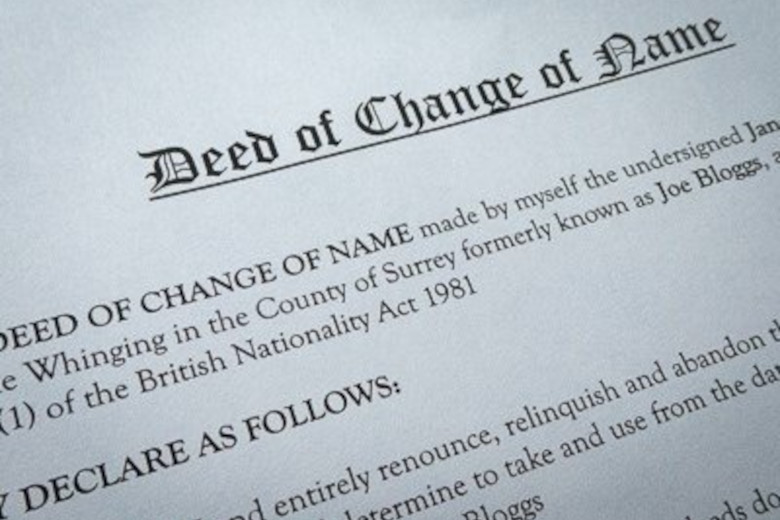 Name change by deed poll